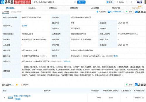 小馬智行浙江布局新篇章 易行科技成立，注冊(cè)資本5000萬美元進(jìn)軍計(jì)算機(jī)軟硬件零售市場(chǎng)